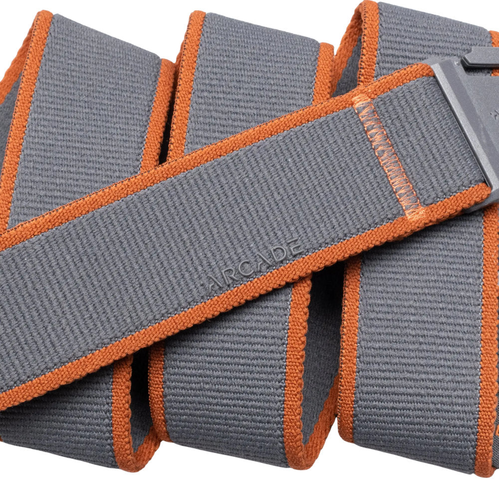 Arcade Carto Belt Charcoal Saddle Close Up