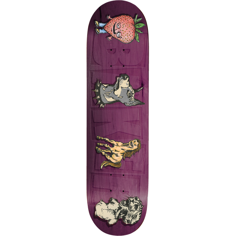 Baker Rowan Dimensions 8.125 Skateboard Deck Bottom Design with embossed logo