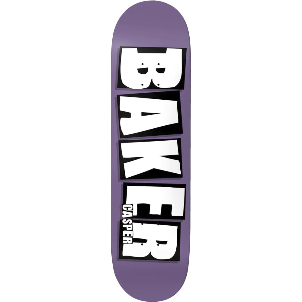 Baker Casper Brand Name Purple Dip 8.0 - Skateboard Deck