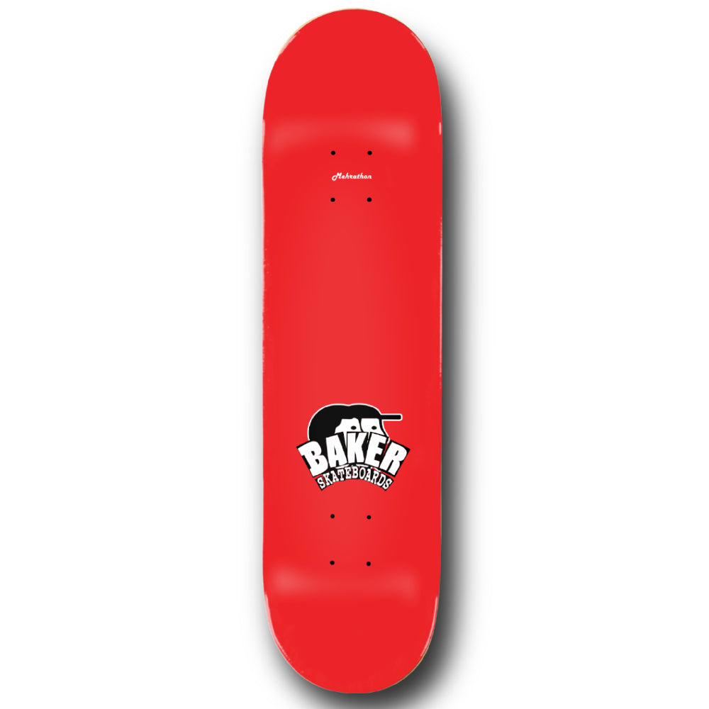 Baker X Mehrathon Red White Skate Deck Top Design