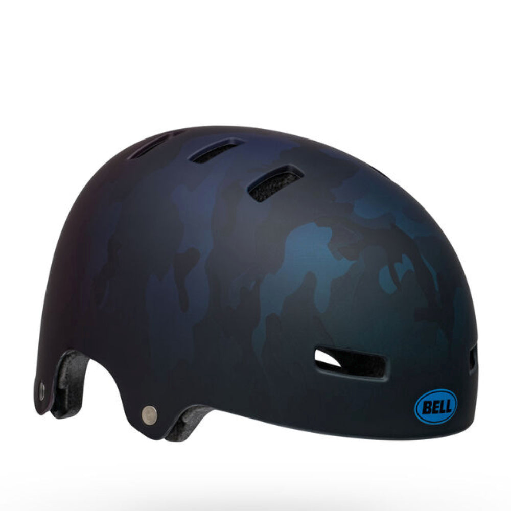 Bell Youth Span Matte Black Blue Camo Certified Helmet Right Angle