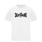 TAZ Wide Logo T-Shirt Proudly wear the TAZ logo in a big way, being the largest skatepark in Quebec since 2009. Our clothing is proudly printed in Quebec and made of 100% cotton. White Front