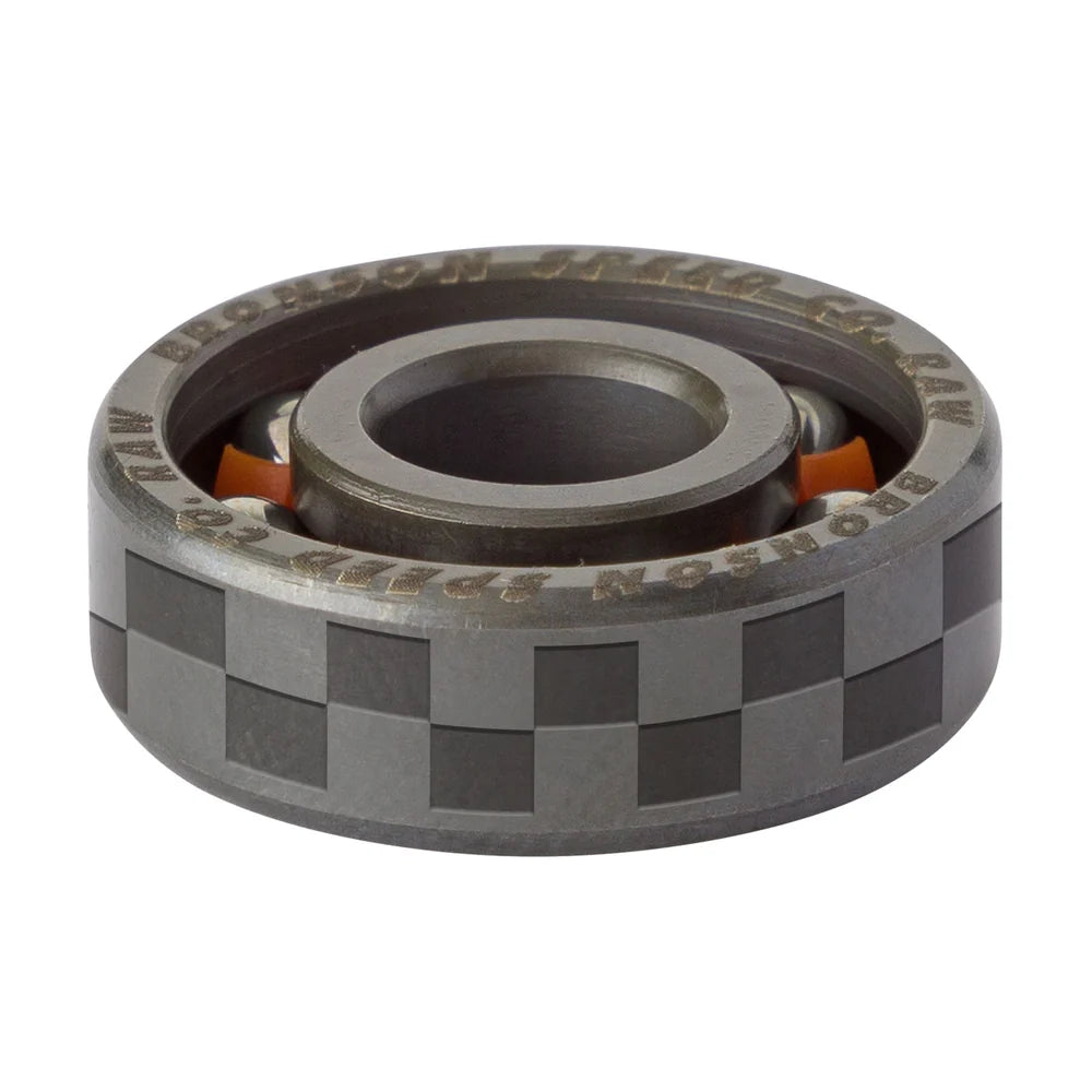 Bronson Raw Joslin 6-Ball Pro Skateboard Bearings Checker design engraving