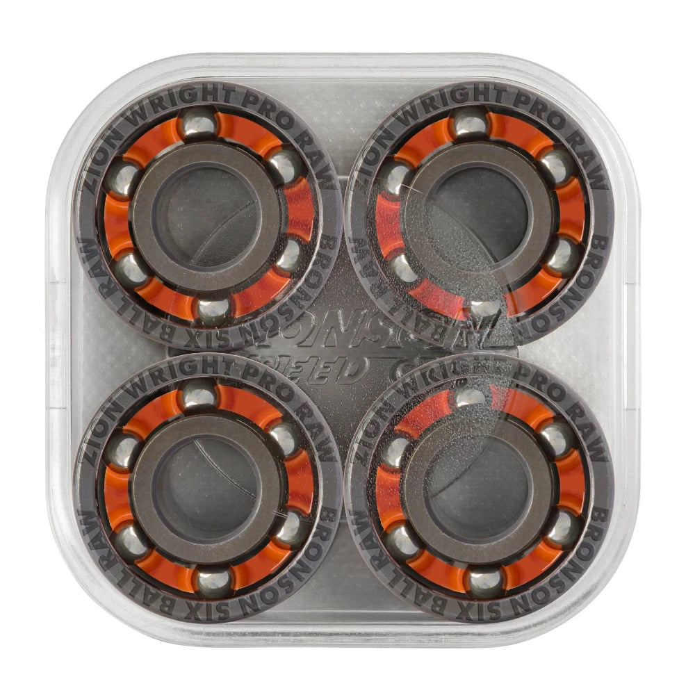 Bronson Raw Zion Wright Pro 6-Ball Skateboard Bearings Bottom of the box