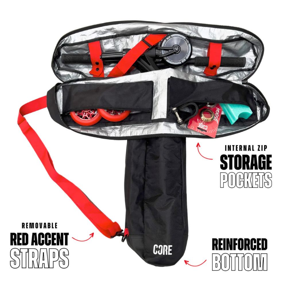Core Scooter Travel Bag Black Opened Bag Specs
