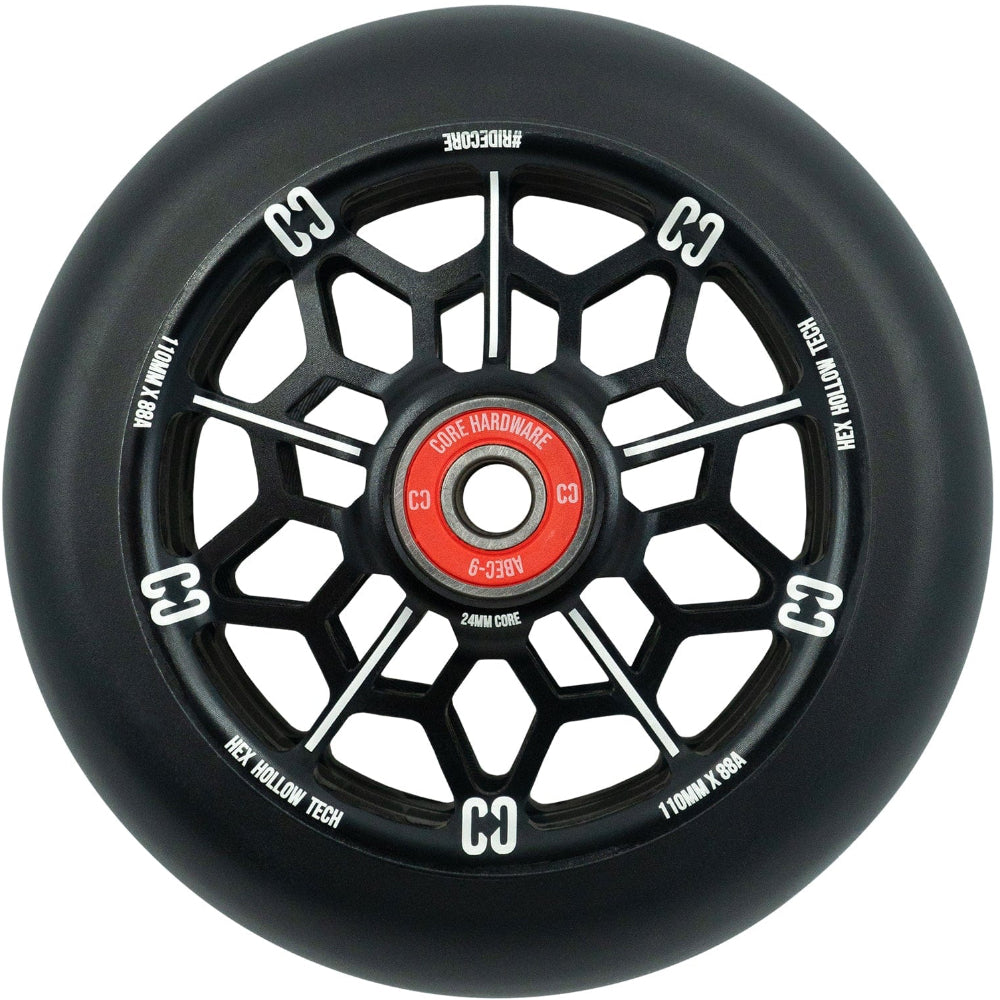 Core Hex Hollow 110mm Scooter Wheels Black