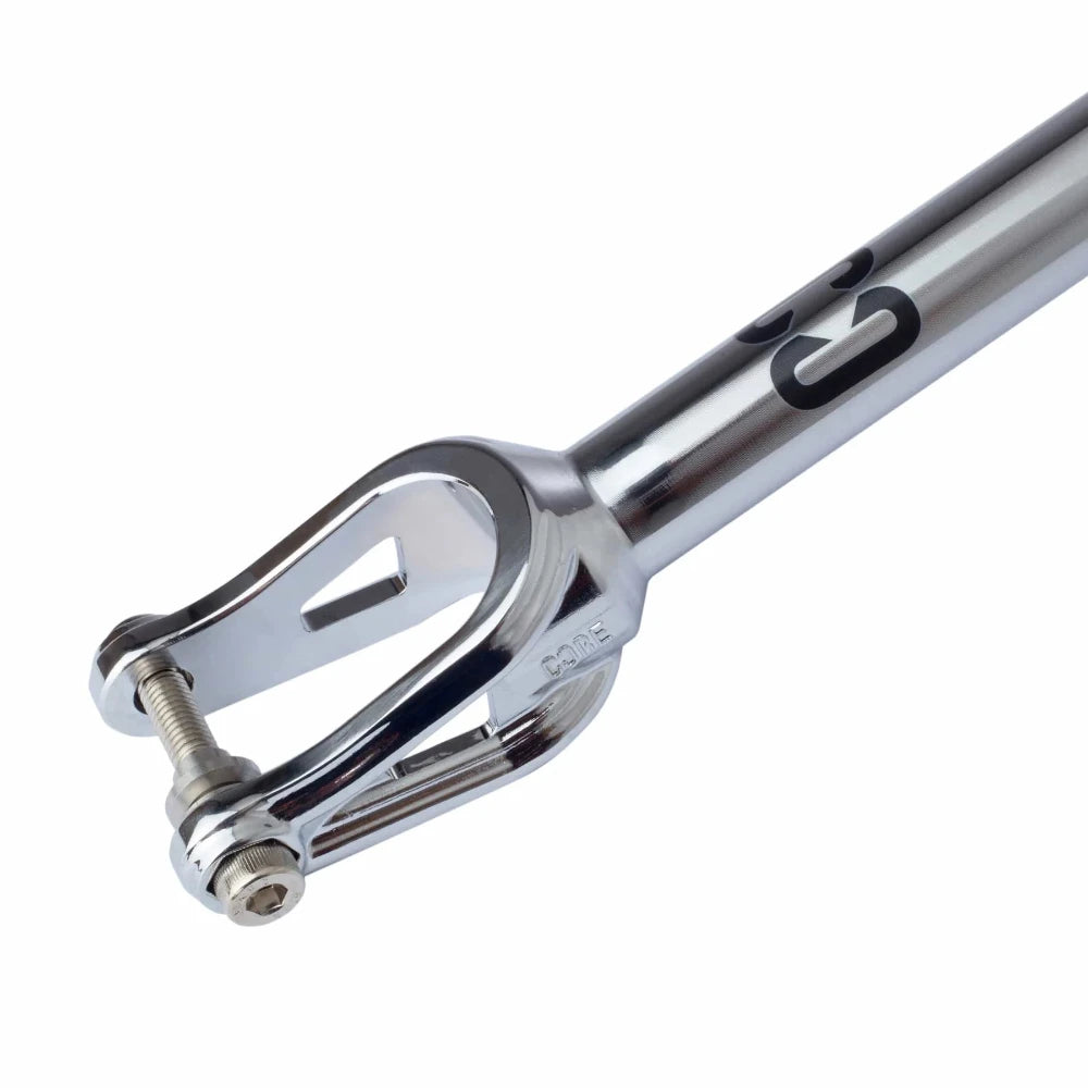 Core SL2 IHC Scooter Fork Chrome Angle Close Up