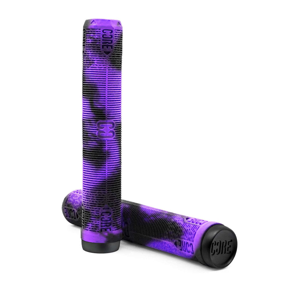 Core Skinny Boy 170mm Soft Handlebar Grips Black Purple Swirl