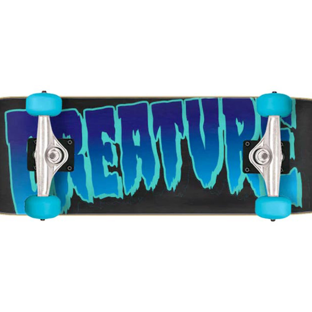 Creature Logo Micro Blue 7.5 - Skateboard Complete Close Up