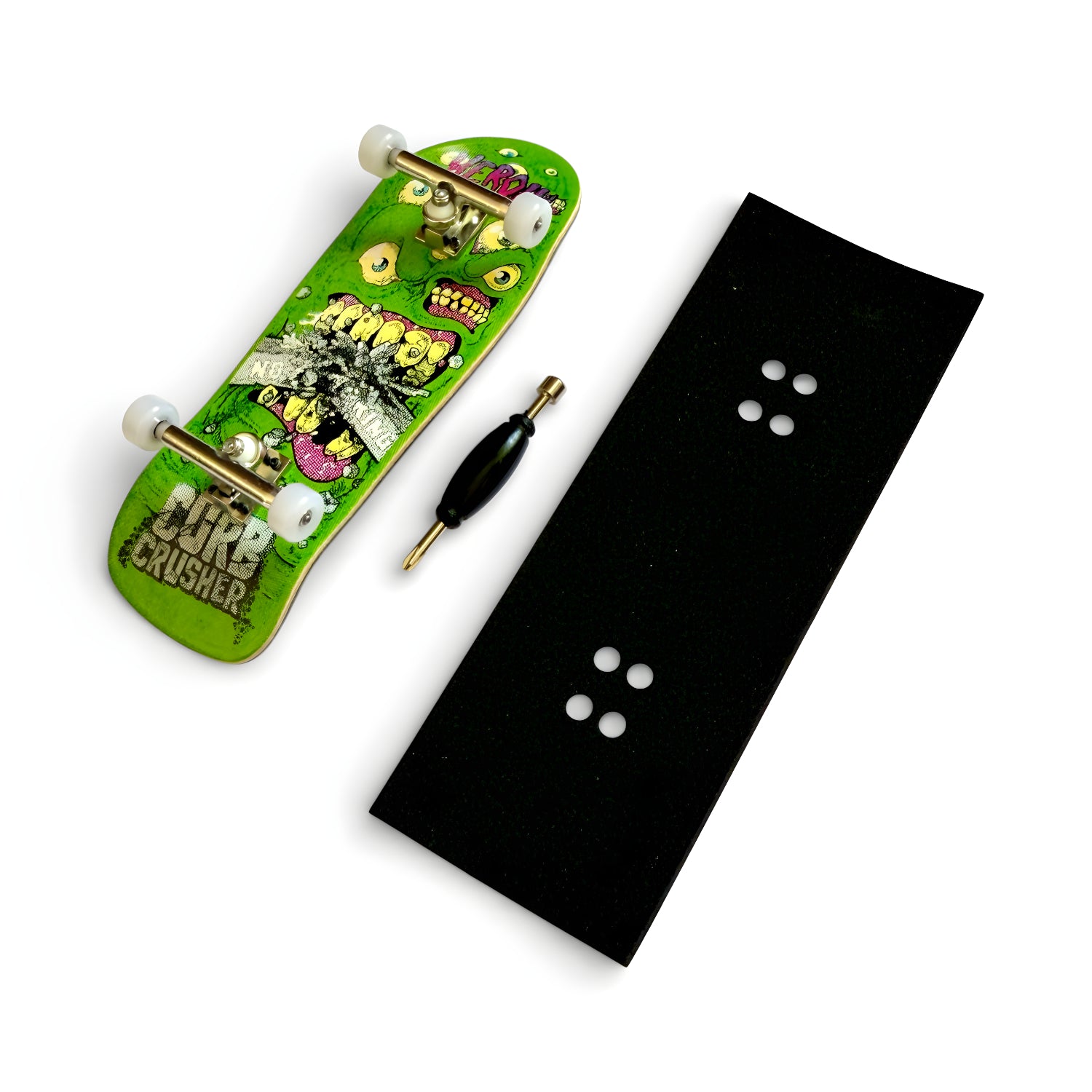 CustomFB x Heroin Curb Crusher Chomp - Fingerboard Complete Angle View