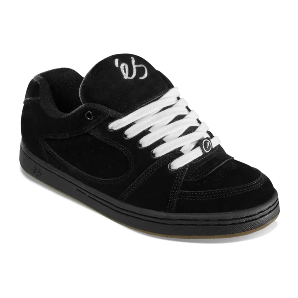 éS Accel Black Shoes Angle View