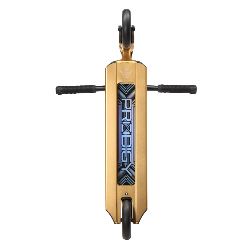 Envy Prodigy X Park Freestyle Scooter Complete Gold With Bottom Cut Out And Prodigy Logo