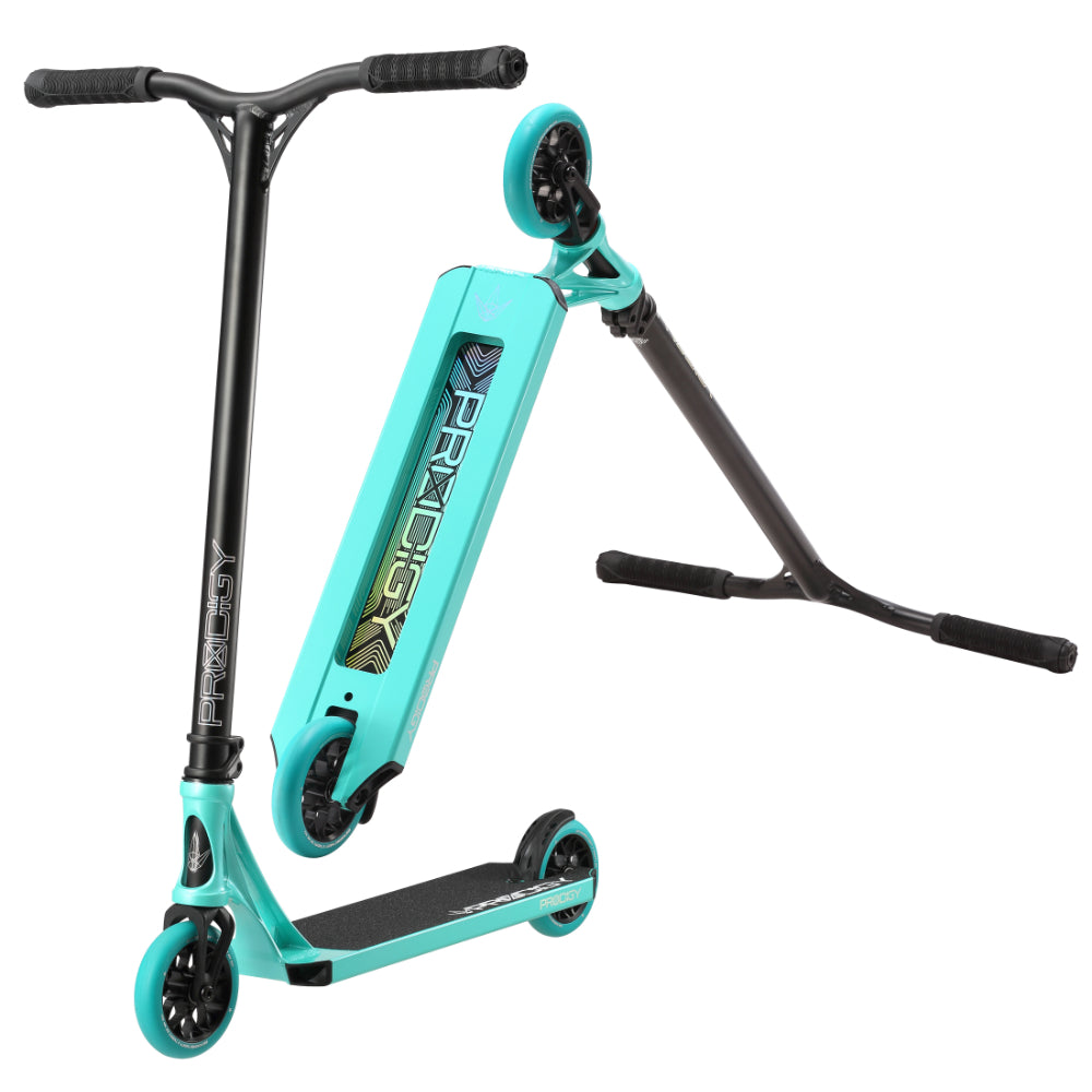 Envy Prodigy X Park Freestyle Scooter Complete Teal Dual View Of The Hottest Scooter!