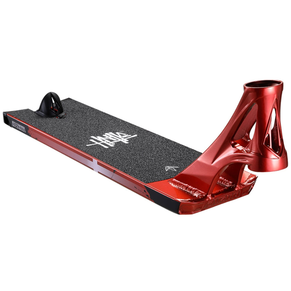 Envy AOS V6 Happy Hjalte Sig. Scooter Deck in Danish Red Front Right Angle View