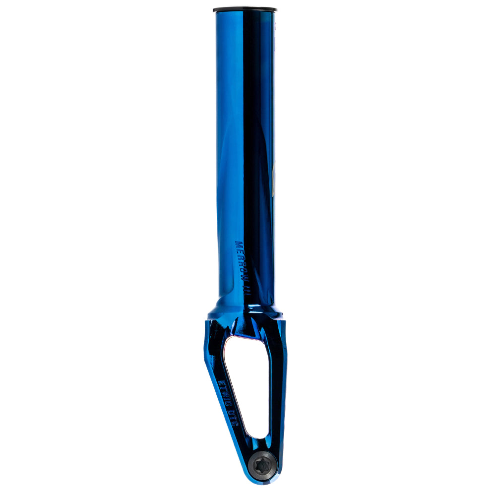 Ethic DTC Merrow V3 SCS Freestyle Scooter Fork Chrome Blue Side View