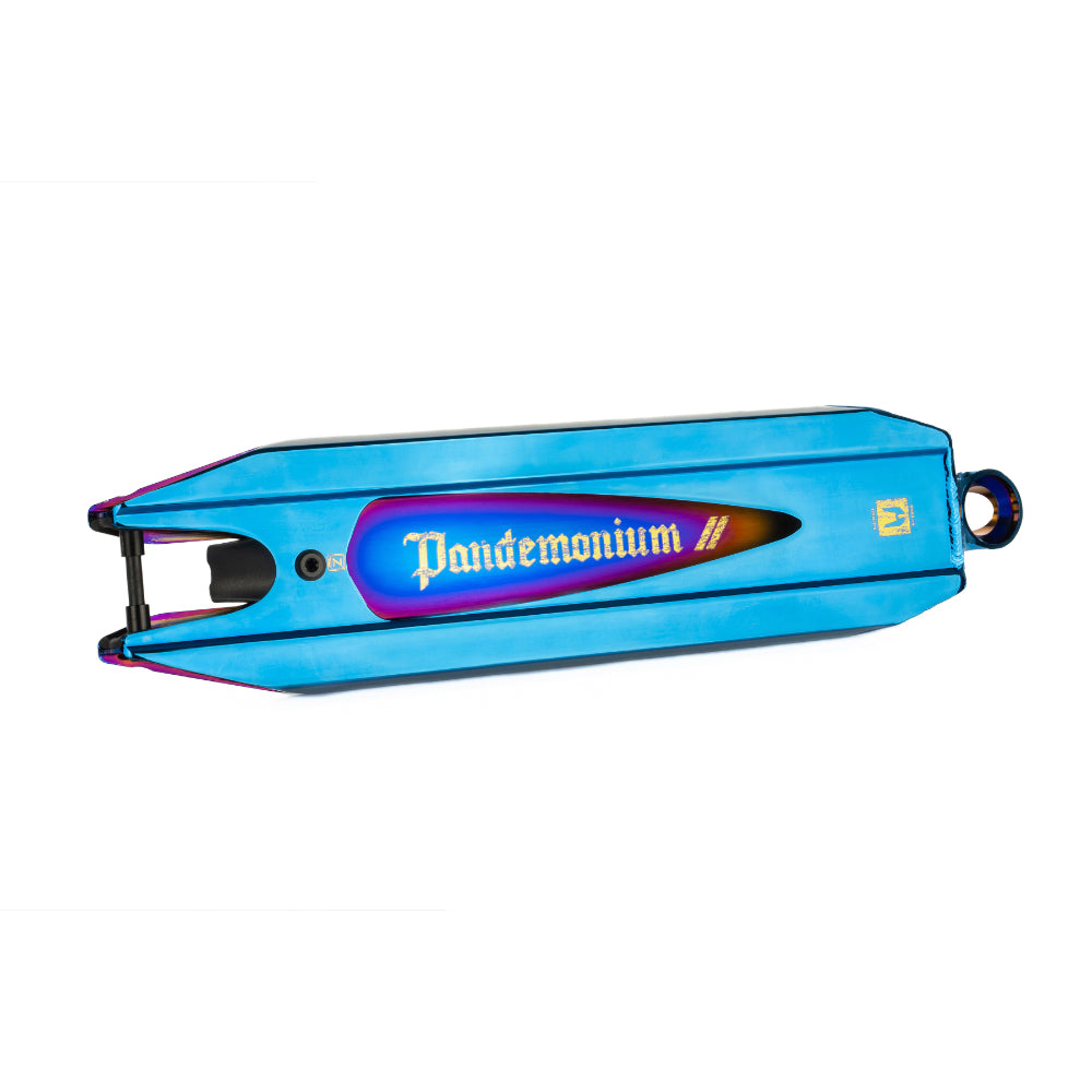 Ethic DTC Pandemonium V2 Park Scooter Deck Chrome Blue Bottom logo with cut out
