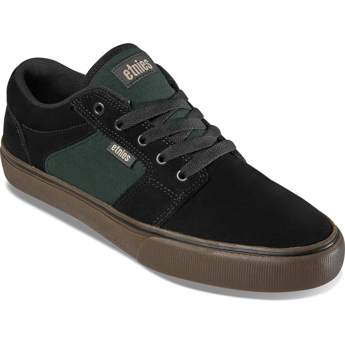Etnies Barge LS Shoes Black / Brown / Green Angle View