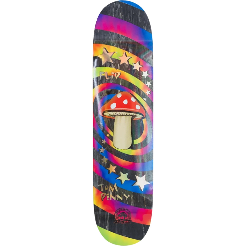 Flip Love Shroom 30th Anniversary Tom Penny 7.75- Skateboard Deck Bottom Design