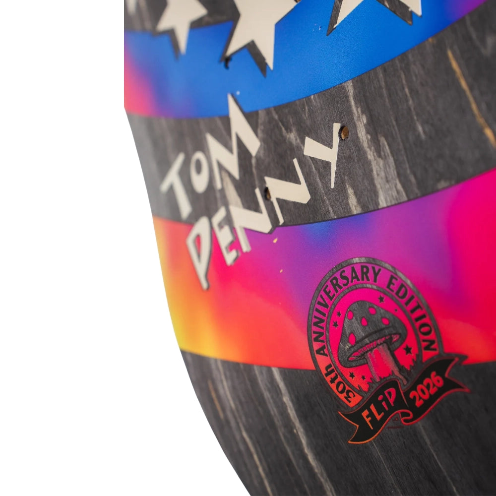 Flip Love Shroom 30th Anniversary Tom Penny 7.75- Skateboard Deck Close Up 