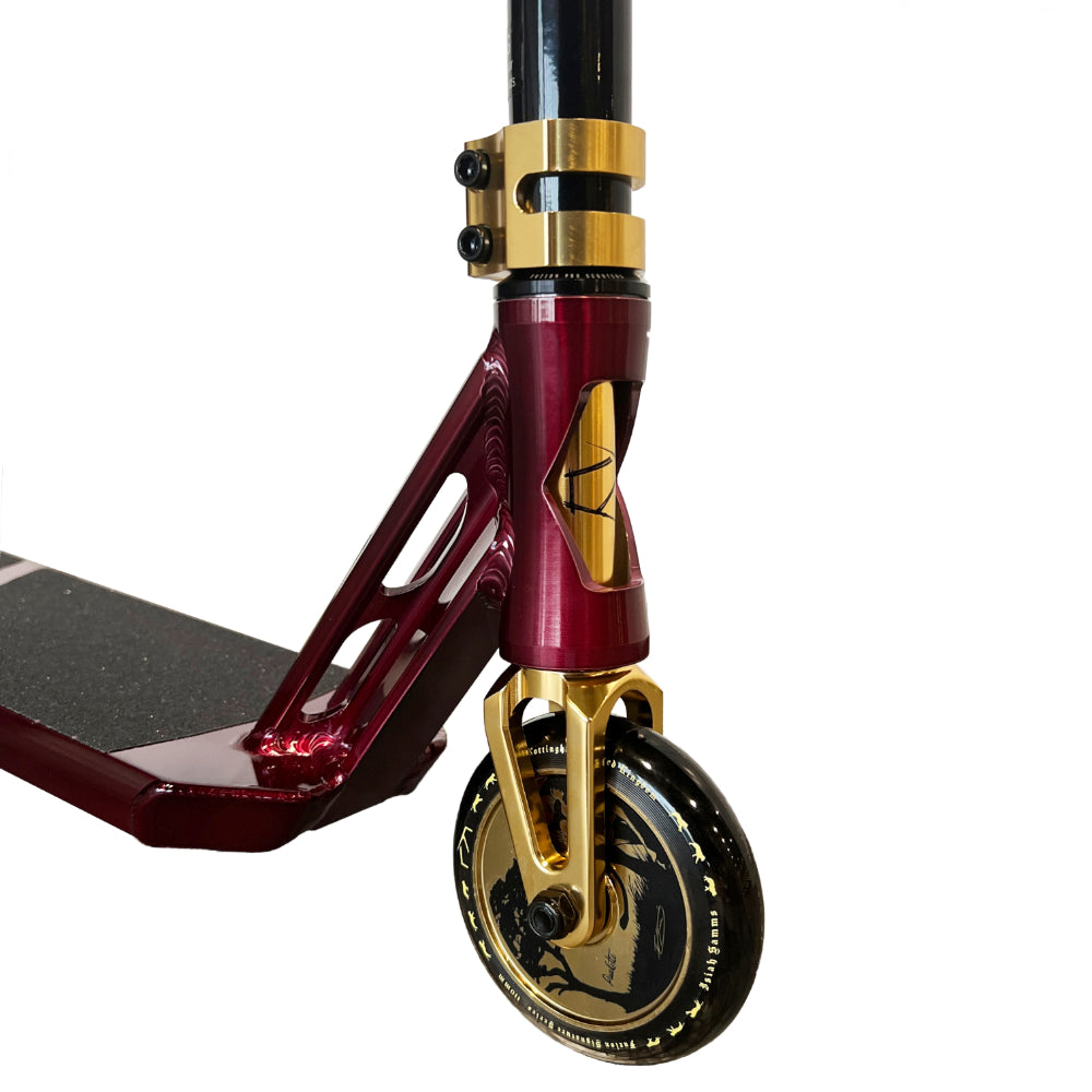 Fuzion Z350 Hybrid Concept Scooter Complete Burgundy Gold Isiah Samms 110mm Signature Wheels