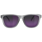 Glassy Deric Premium Polarized Matte Trans Dark Grey / Purple Mirror Sunglasses Front View