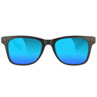 Glassy Harper Premium Polarized Matte Black Clear / Blue Mirror Sunglasses Front View