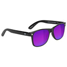 Glassy Leonard Polarized Black / Blue Mirror Sunglasses Angle View