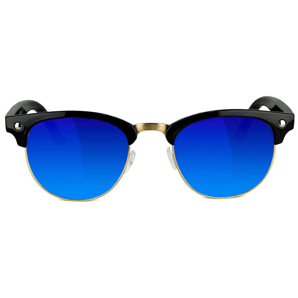 Glassy Morrison Polarized Black / Blue Mirror Sunglasses Front