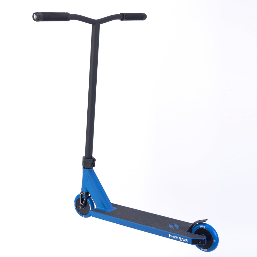 Havoc Descendant Freestyle Scooter Complete Blue Back Angle Double Clamp