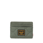 Herschel Charlie Quilted Capsule Cardholder Beetle Green front View
