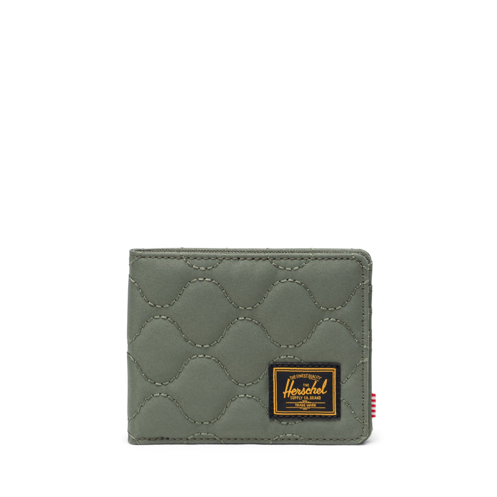 Herschel Roy Quilted Capsule Wallet Beetle Green Front View
