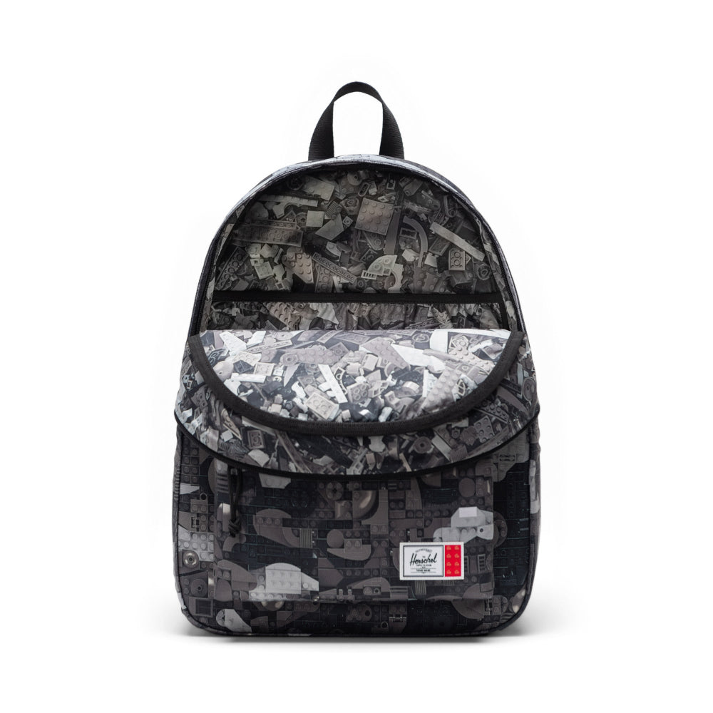 Herschel X LEGO Classic Backpack Abstract Bricks Black Opened Pocket