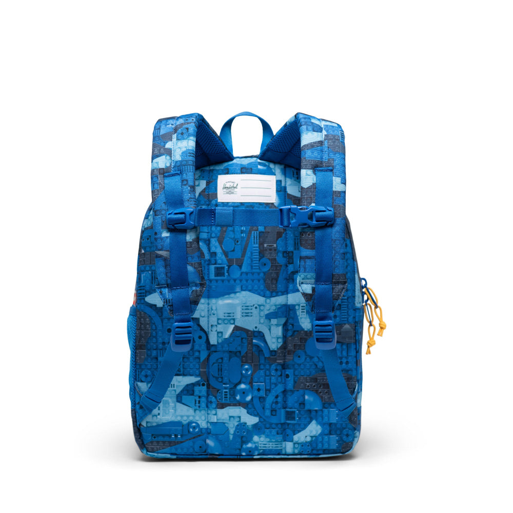 Herschel X LEGO Heritage Kids Backpack Abstract Bricks Blue Back View