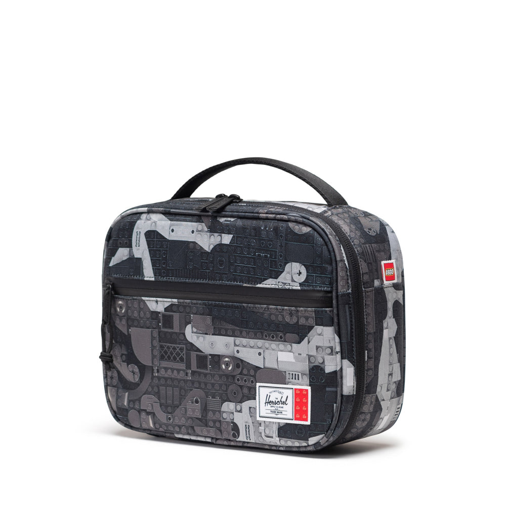 Herschel X LEGO Pop Quiz Lunch Box Abstract Bricks Black Angle view