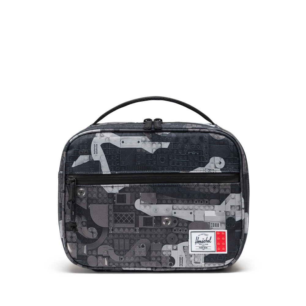 Herschel X LEGO Pop Quiz Lunch Box Abstract Bricks Black Front