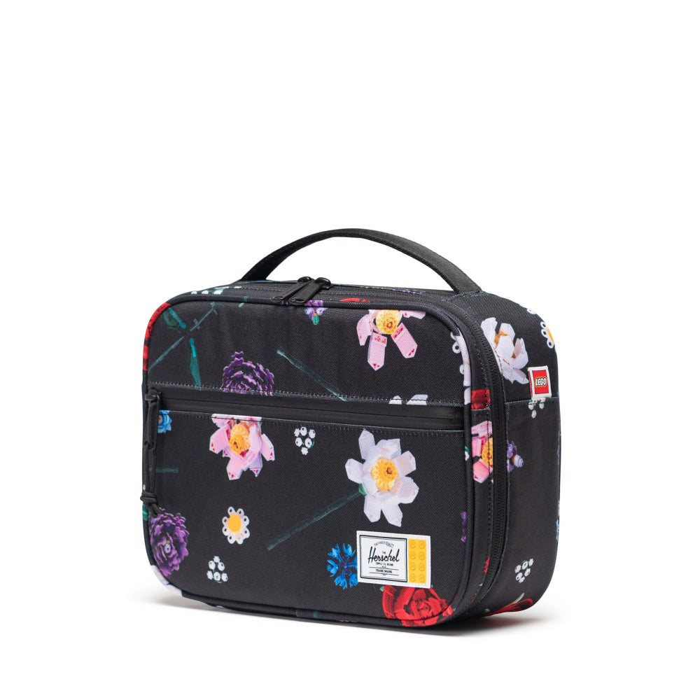 Herschel X LEGO Pop Quiz Lunch Box Falling Florals Angle