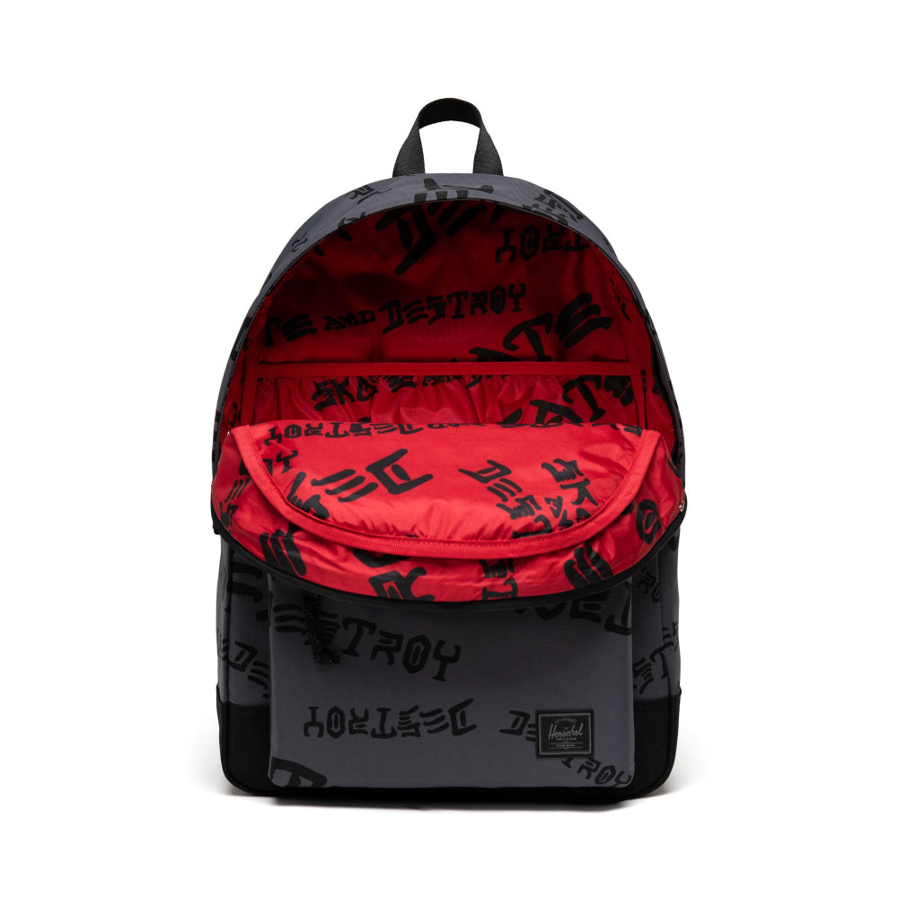 Herschel X Thrasher Classic XL Backpack Nylon Asphalt / Black Destroy Opened