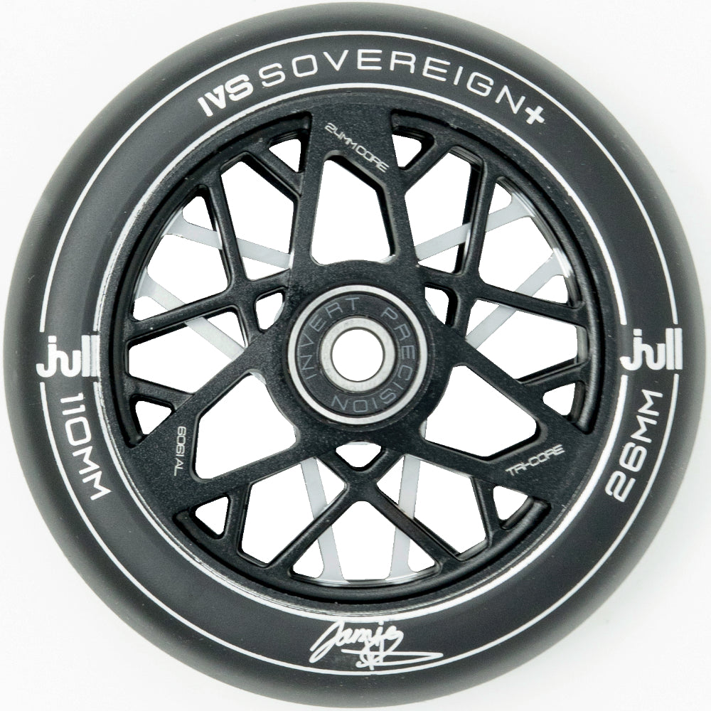 IVS Sovereign+ 110x26mm Scooter Wheels Black / Raw Triple Core