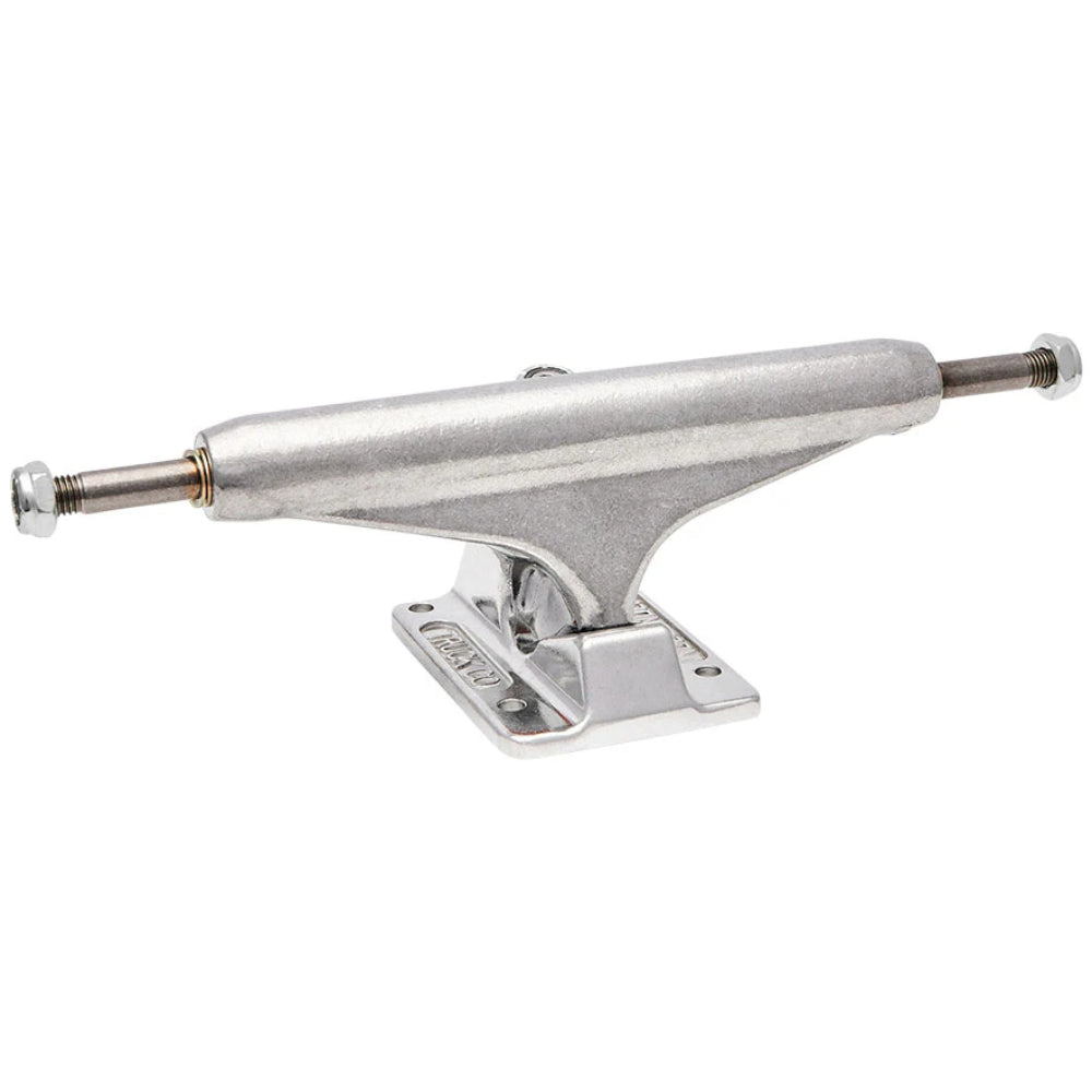 Independent Stage 11 Forged Titanium Silver Skateboard Trucks Angle Outside