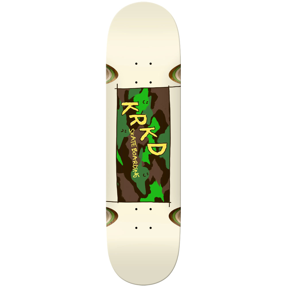 Krooked Kamo (Wheels Wells) White Skateboard Deck