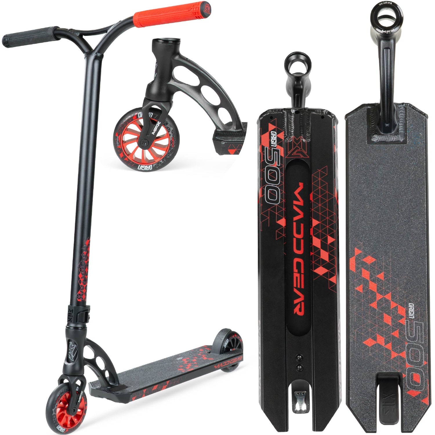 Madd Gear MGO Origin 500 Complete Scooter Trigon Red All Views