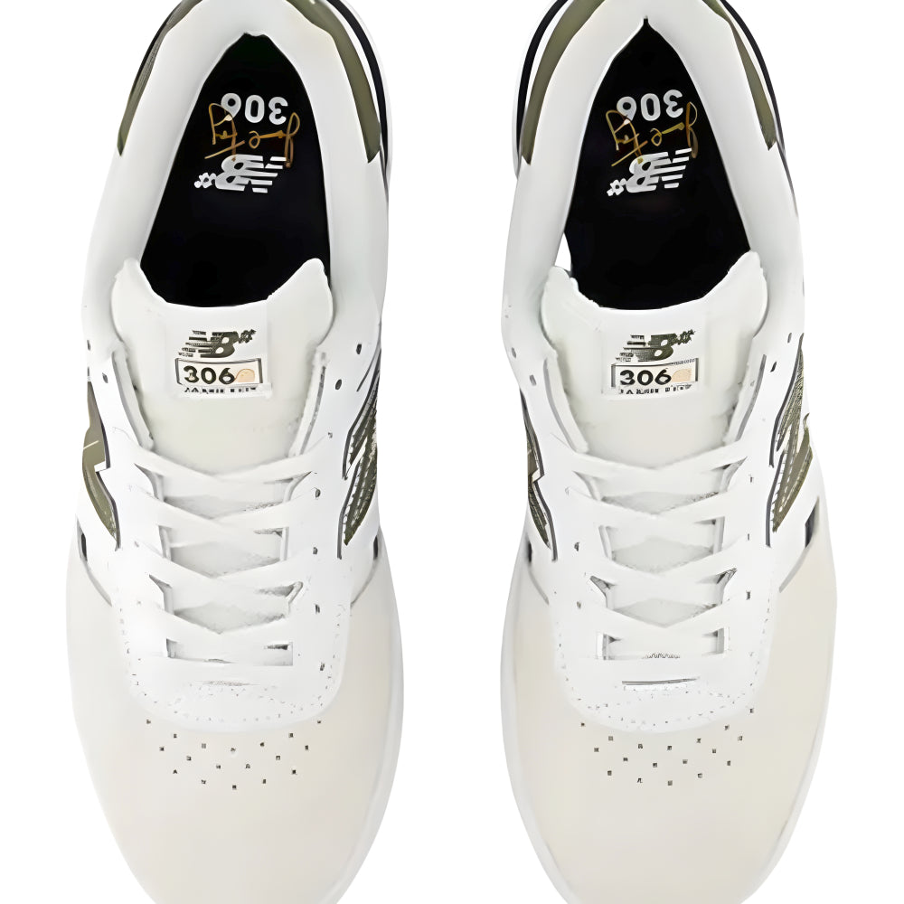 New Balance Numeric 306 Jamie Foy Cup Sole Shoes White Green Top View