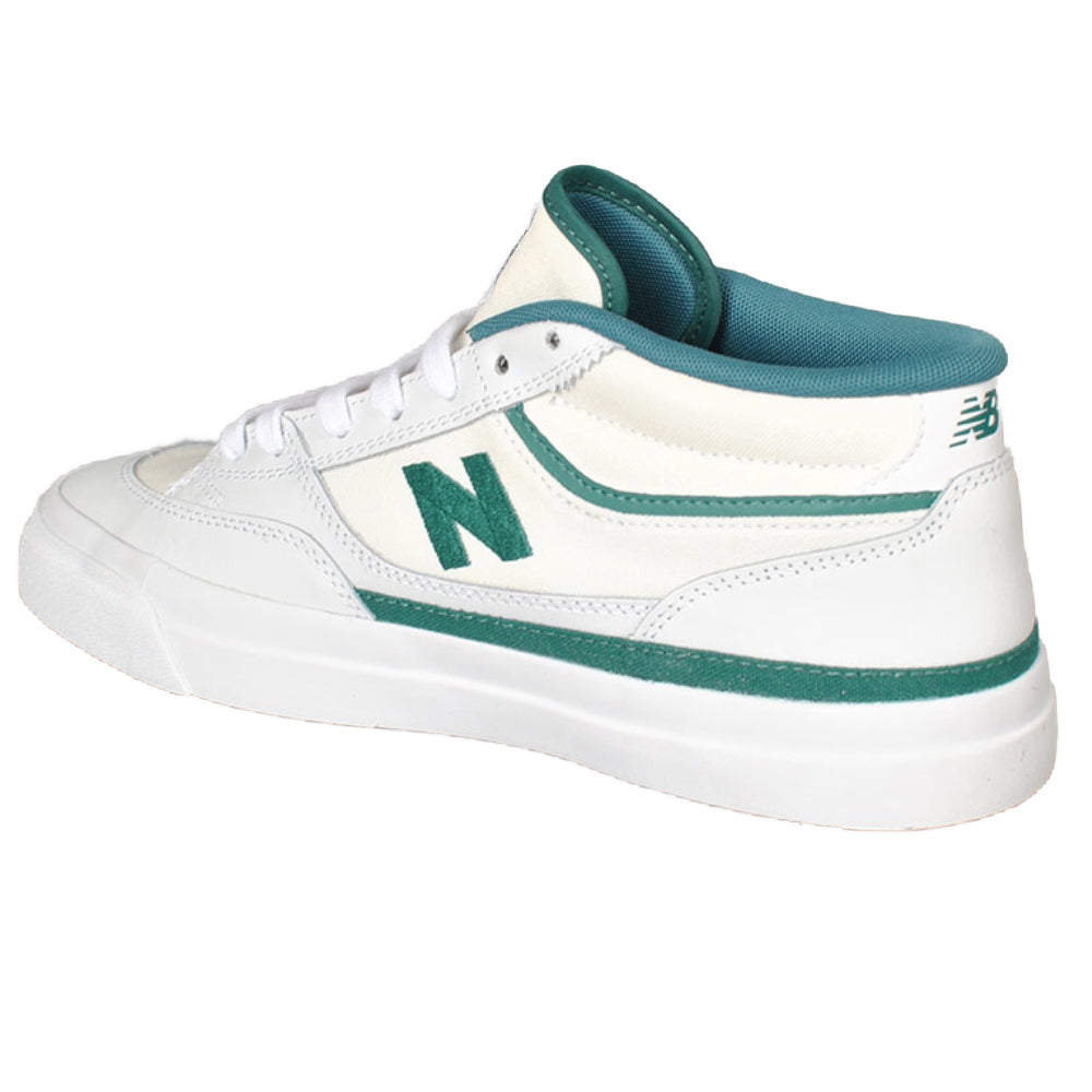 New Balance Numeric 417 Franky Villani White With Green Shoe Back Angle Inside View