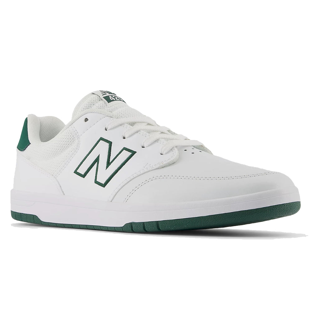 New Balance Numeric 425 White / Green - Shoes Angle View Logo