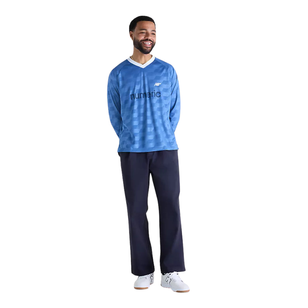 New Balance Numeric Pleated Standard Pants Dark Night Blue Front Model View