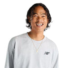 New Balance Numeric Small Logo T-Shirt Athletic Grey Front Logo Close Up