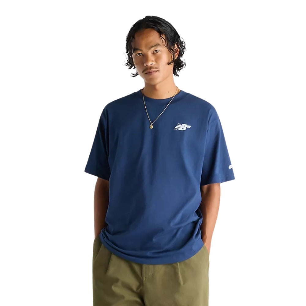 New Balance Numeric Small Logo T-Shirt Navy Blue Front