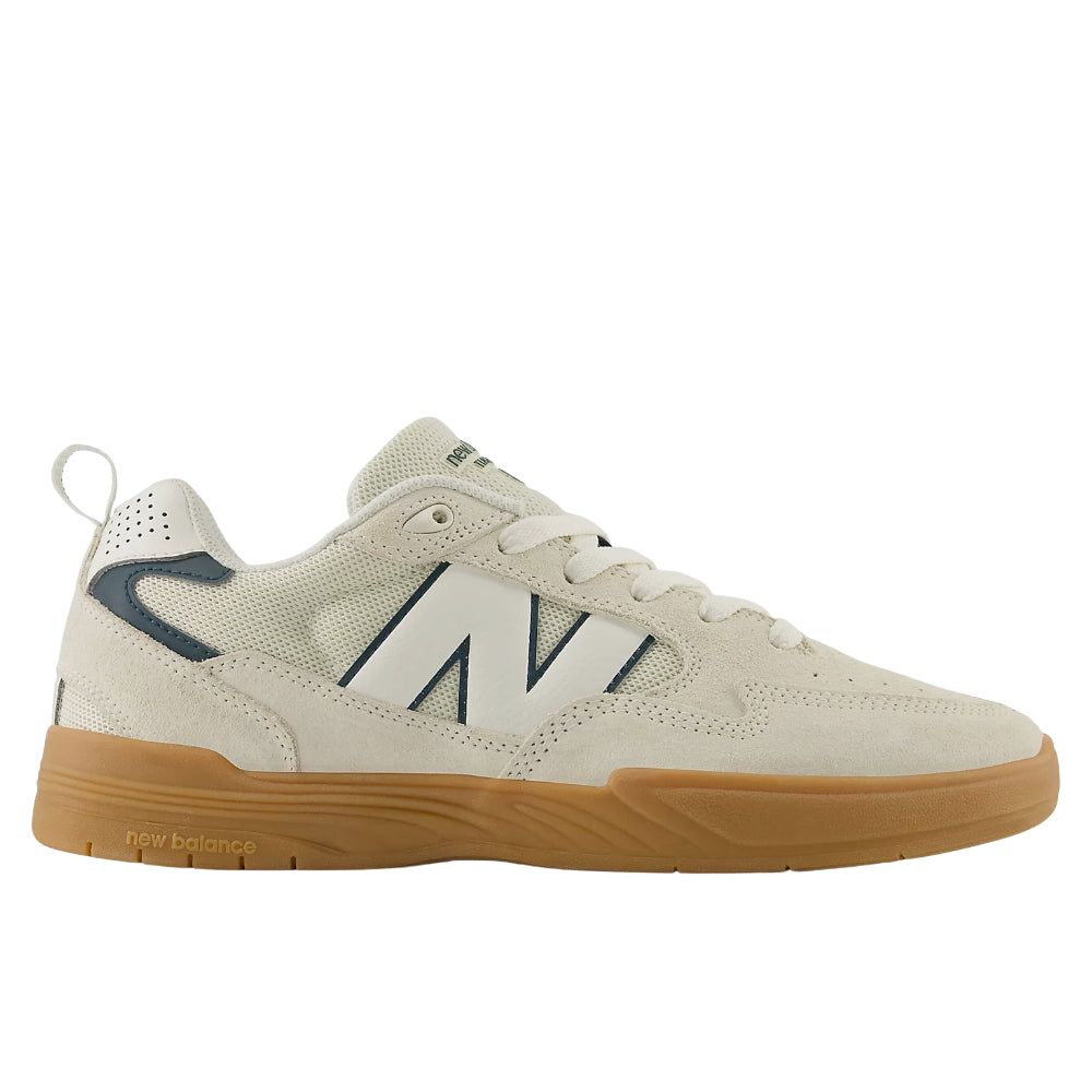 New Balance Numeric Tiago Lemos 808L Shoes Sea Salt White / Medusa Green Outside View