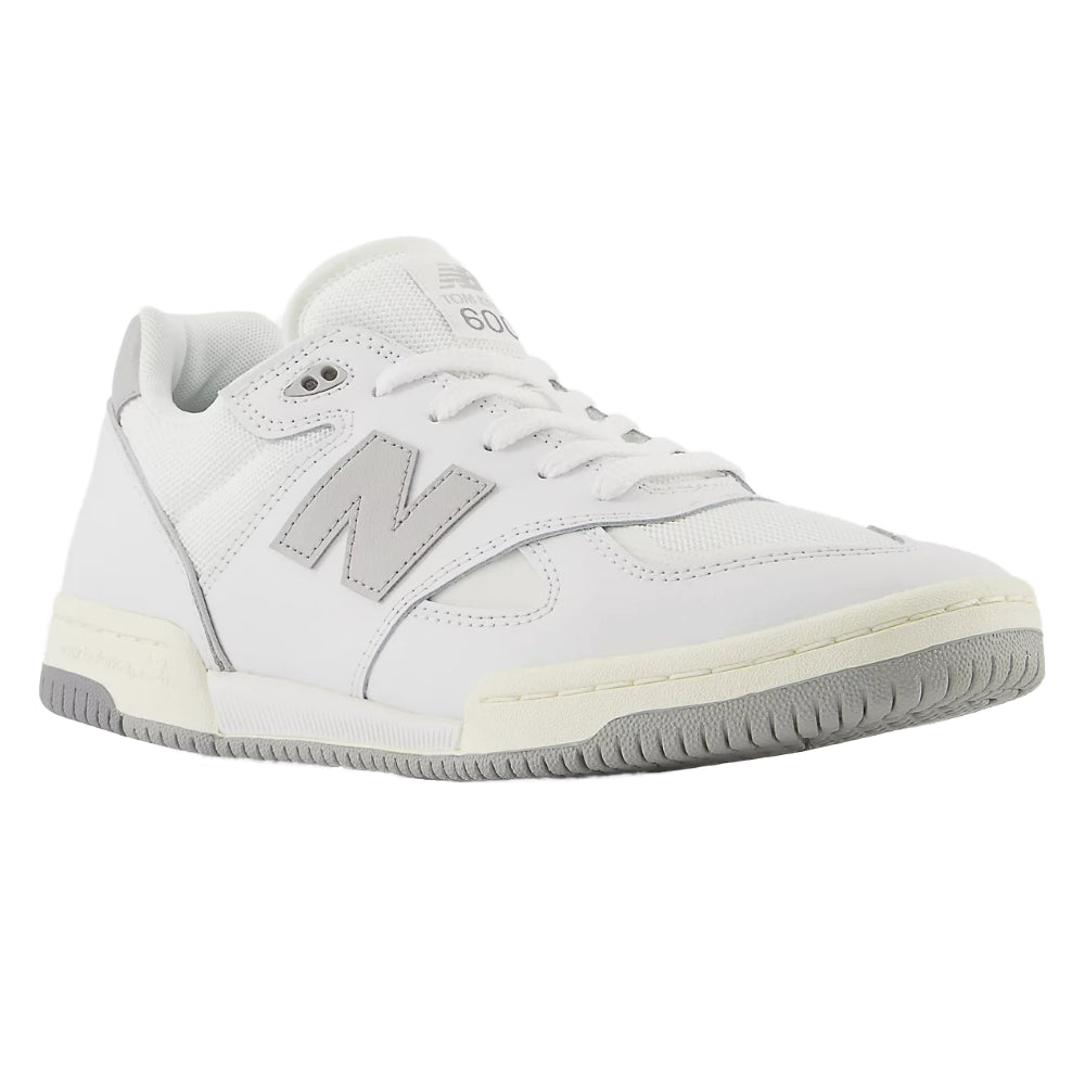 New Balance Numeric Tom Knox 600 White Grey Shoes Angle Side