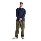 New Balance Numeric Waffle Knit Long Sleeve Henley Dark Night Blue Full Dressed Up View